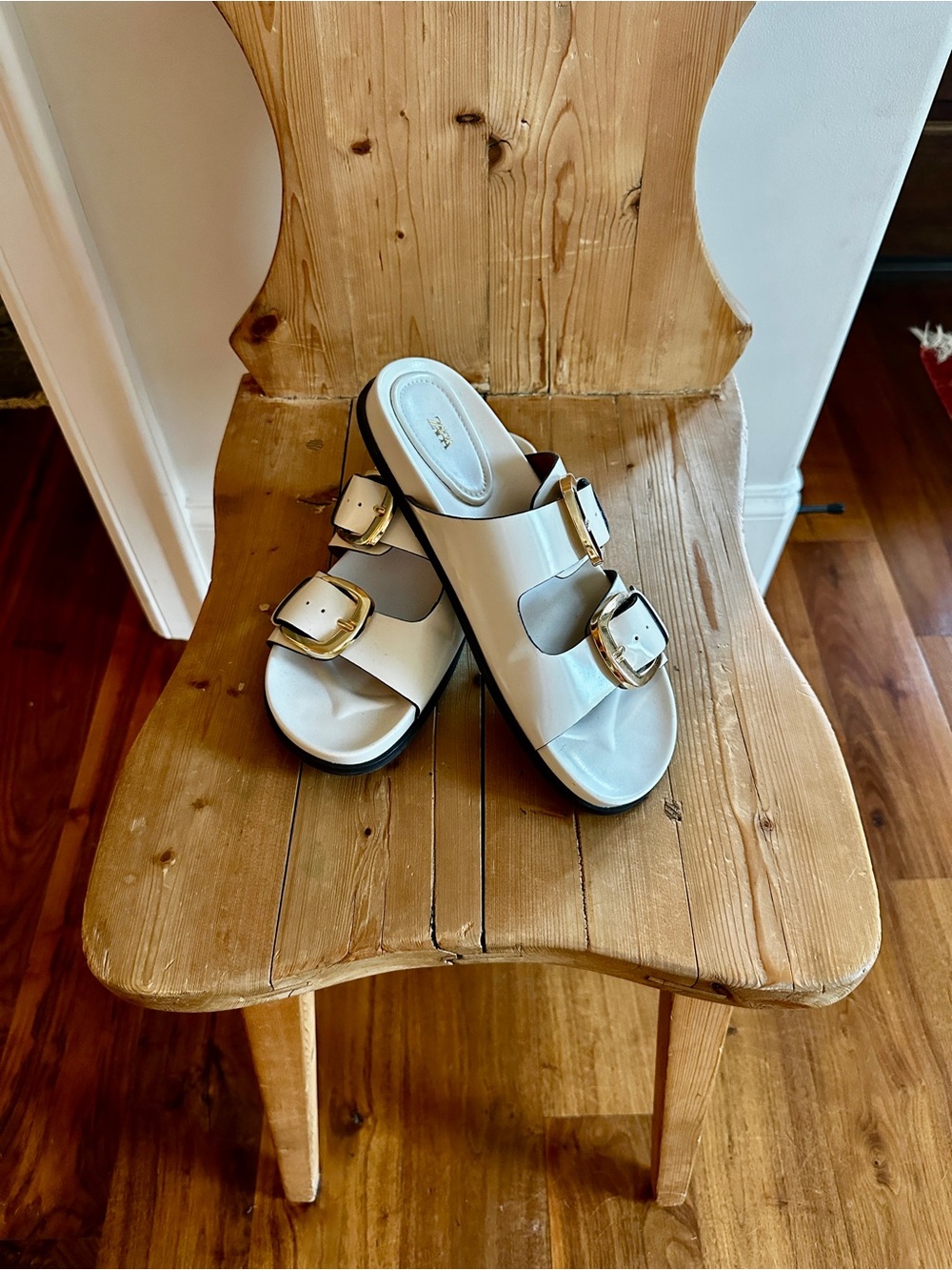 Zara Sandals with Gold Buckles